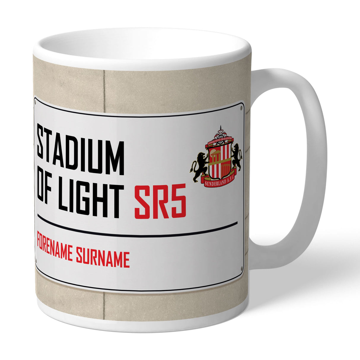 Personalised Sunderland AFC Street Sign Mug
