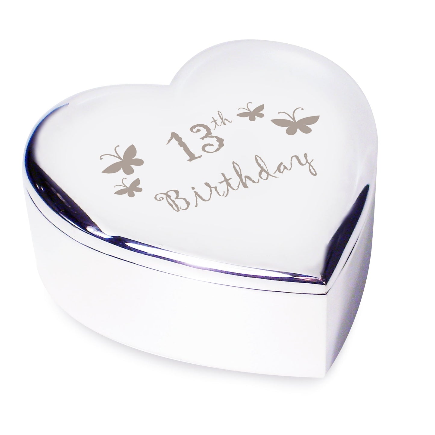 13th Birthday Butterflies Heart Trinket Box: 3 - Trinket Boxes By Gift Moments
