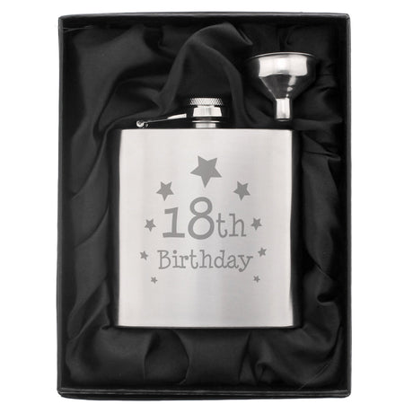 18th Birthday Hip Flask: 2 - Hip Flasks By Gift Moments