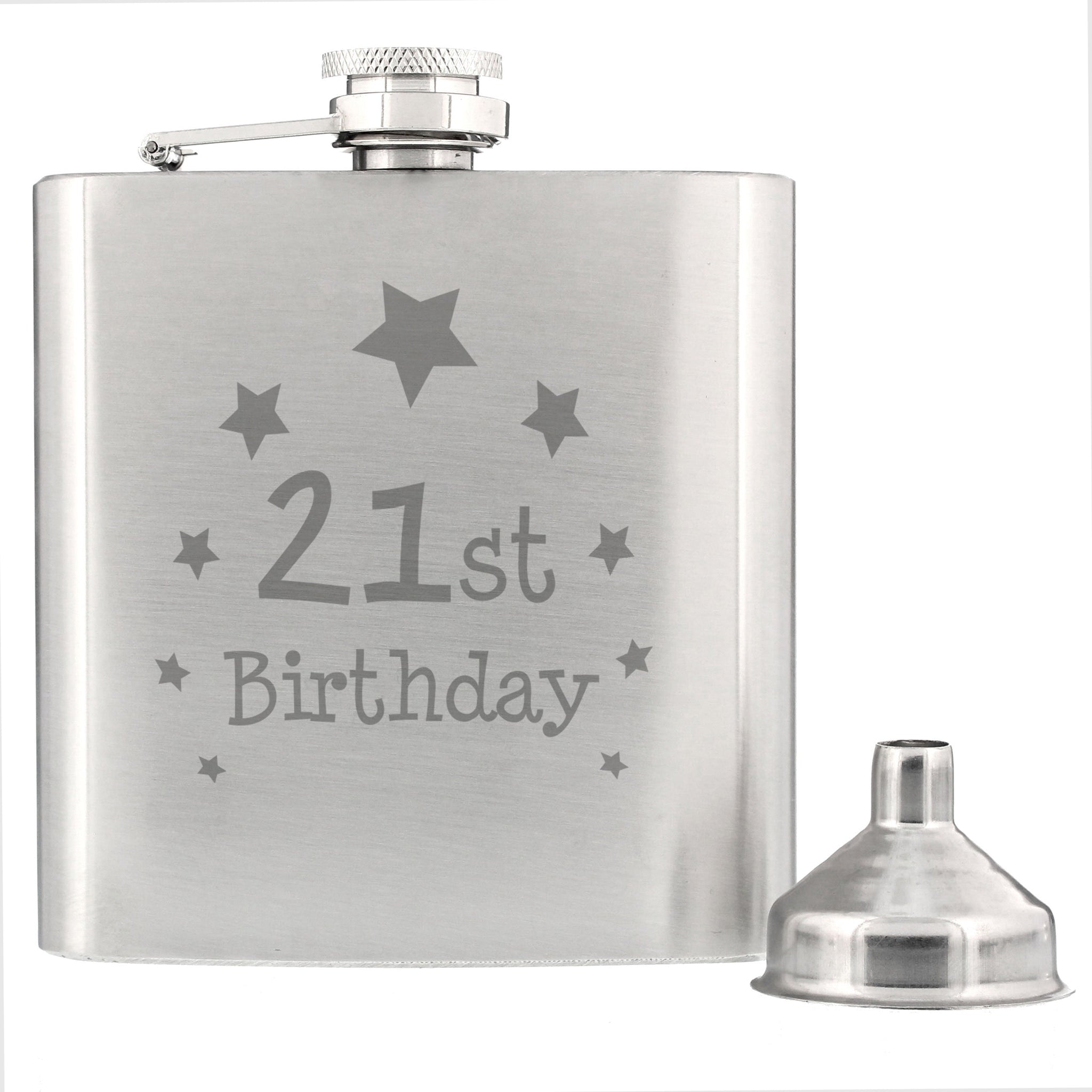 21st Birthday Hip Flask: 3 - Hip Flasks By Gift Moments