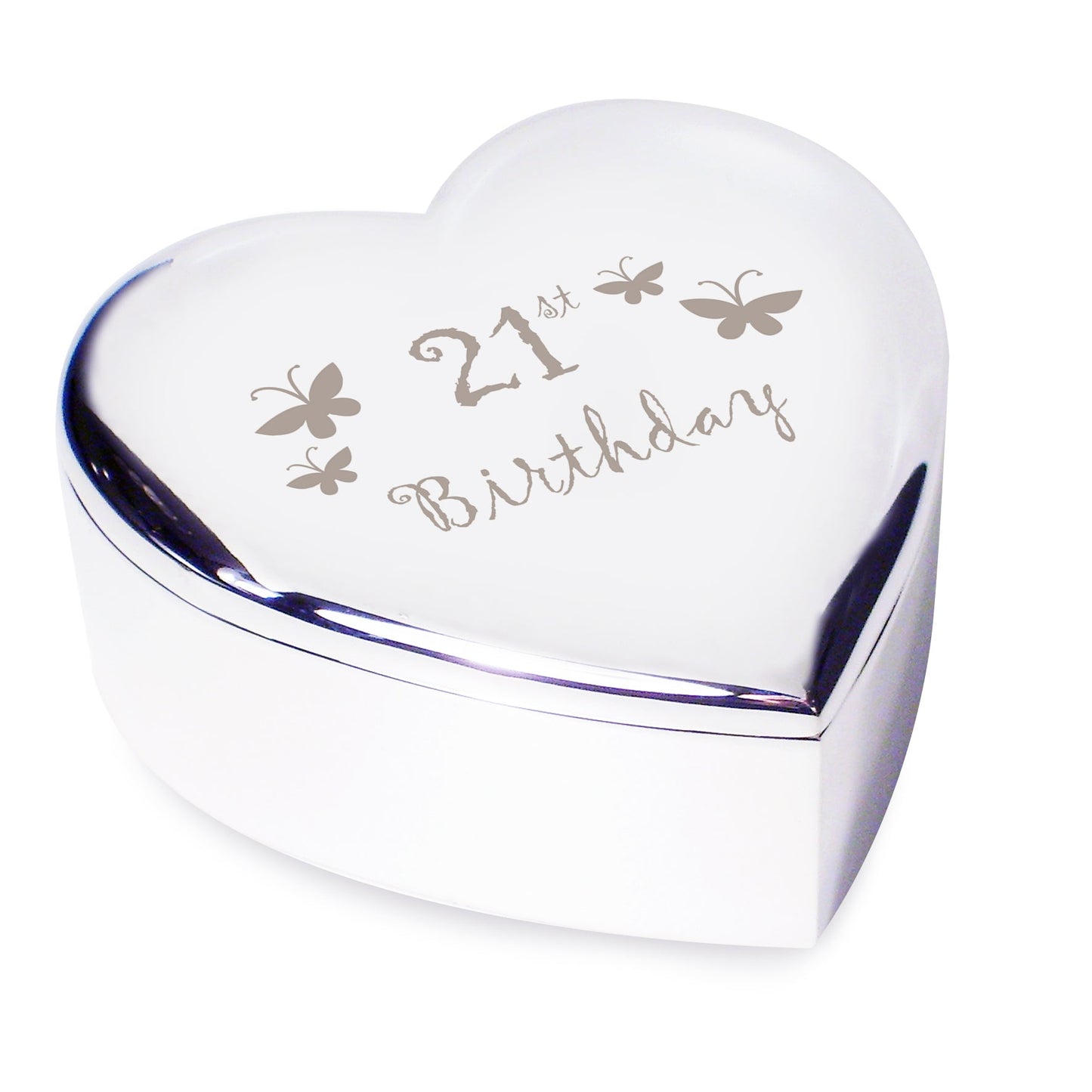 21st Butterflies Heart Trinket Box: 3 - Trinket Boxes By Gift Moments
