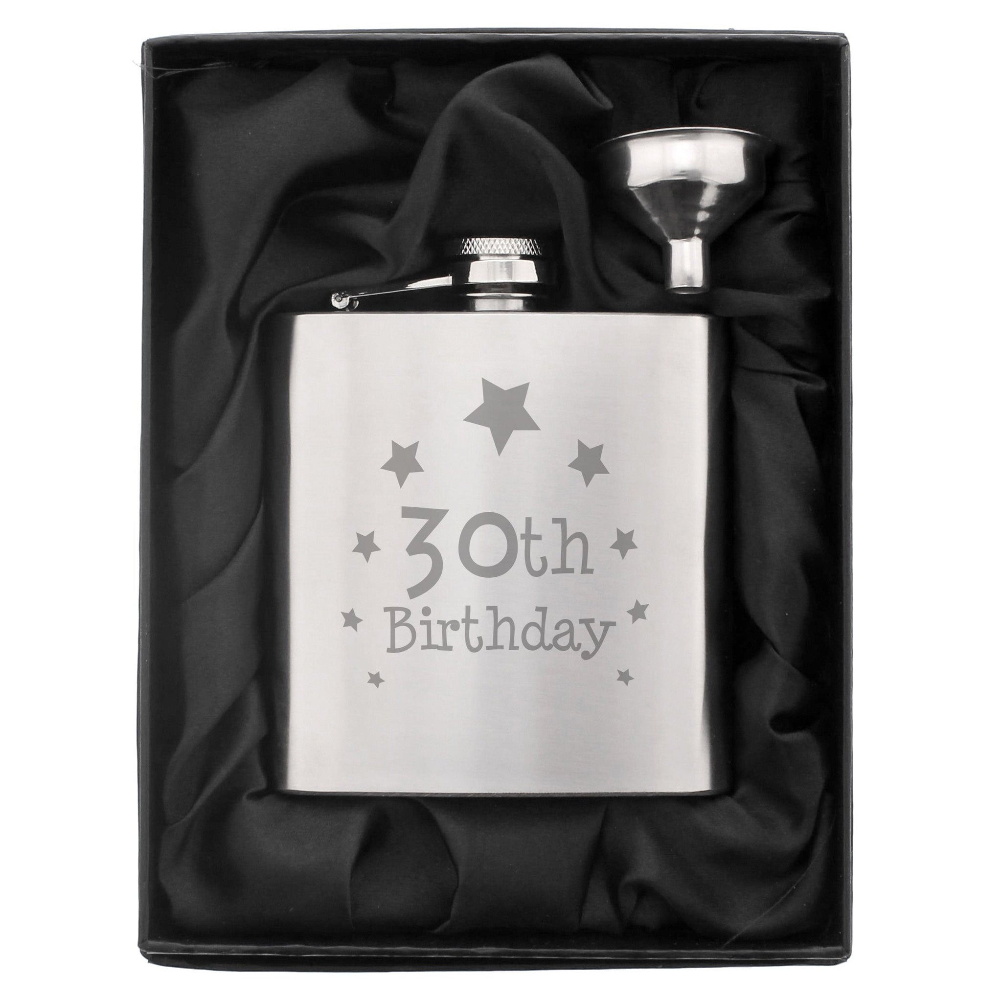 30th Birthday Hip Flask: 2 - Hip Flasks By Gift Moments
