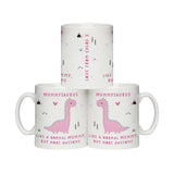 Personalised More Awesome Pink Dinosaur Mug