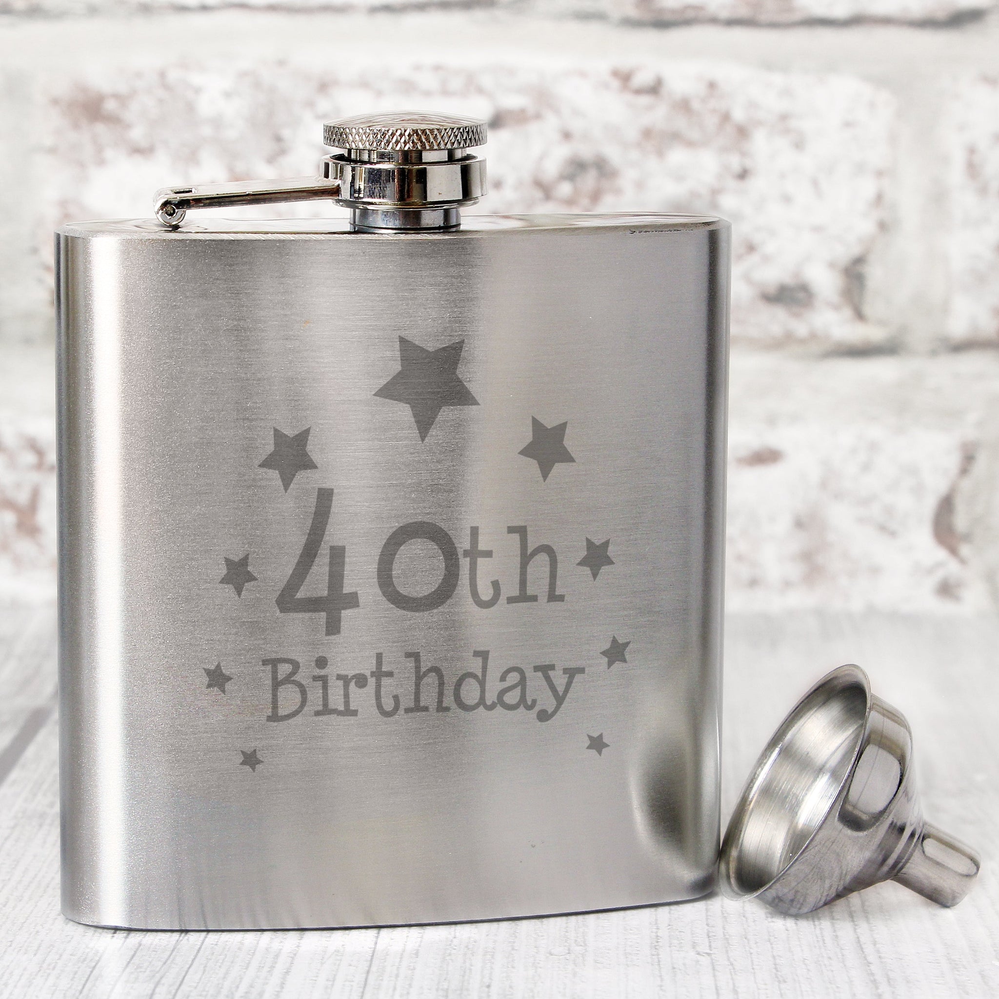 40th Birthday Hip Flask: 1 - Hip Flasks By Gift Moments