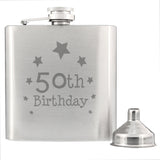 50th Birthday Hip Flask: 3 - Hip Flasks By Gift Moments