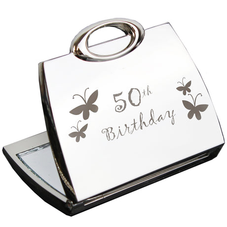50th Butterfly Handbag Compact Mirror: 2 - Compact Mirrors By Gift Moments