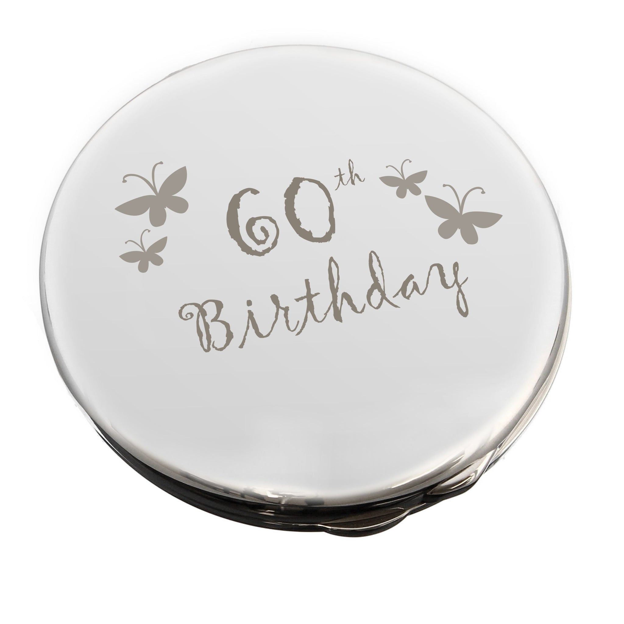 60th Butterfly Round Compact Mirror: 2 - Compact Mirrors By Gift Moments