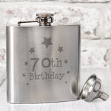 70th Birthday Hip Flask - Shop Hip Flasks At Gift Moments - 1