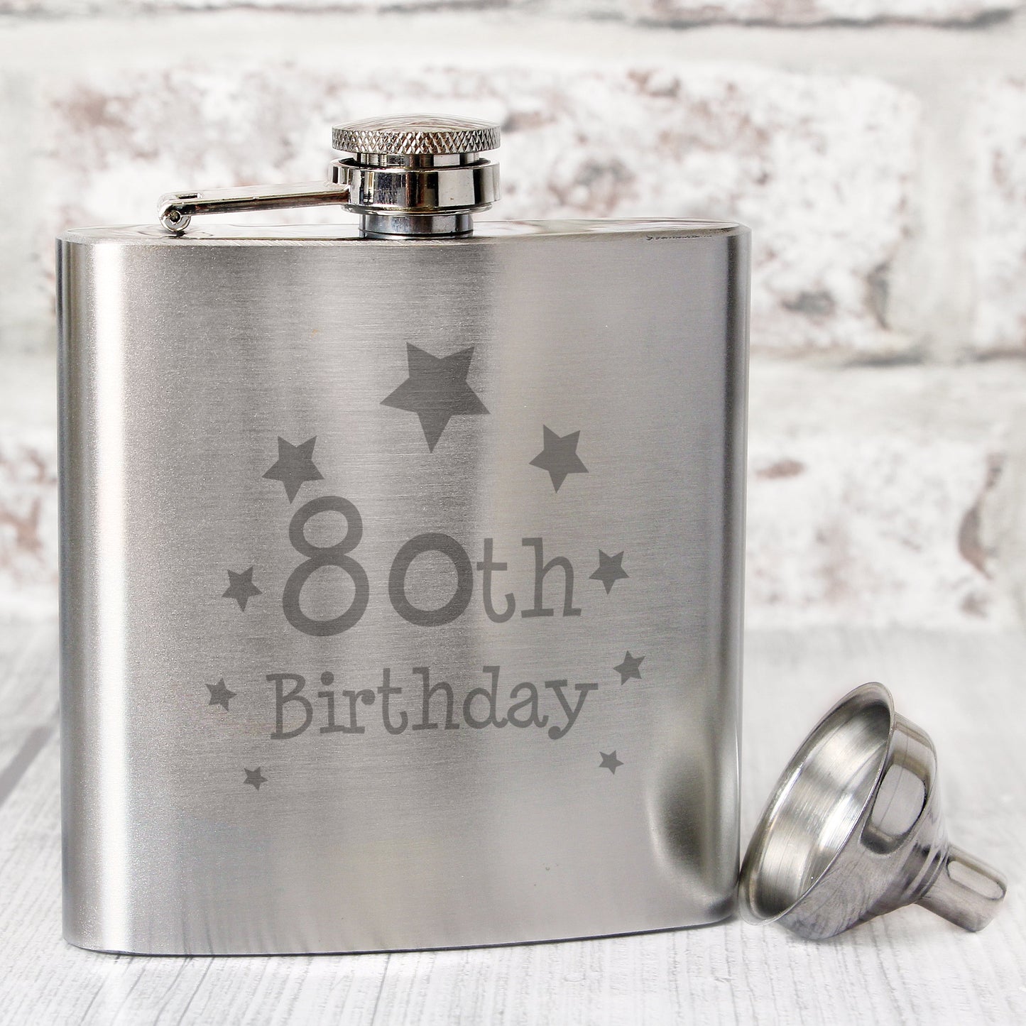 80th Birthday Hip Flask: 1 - Hip Flasks By Gift Moments