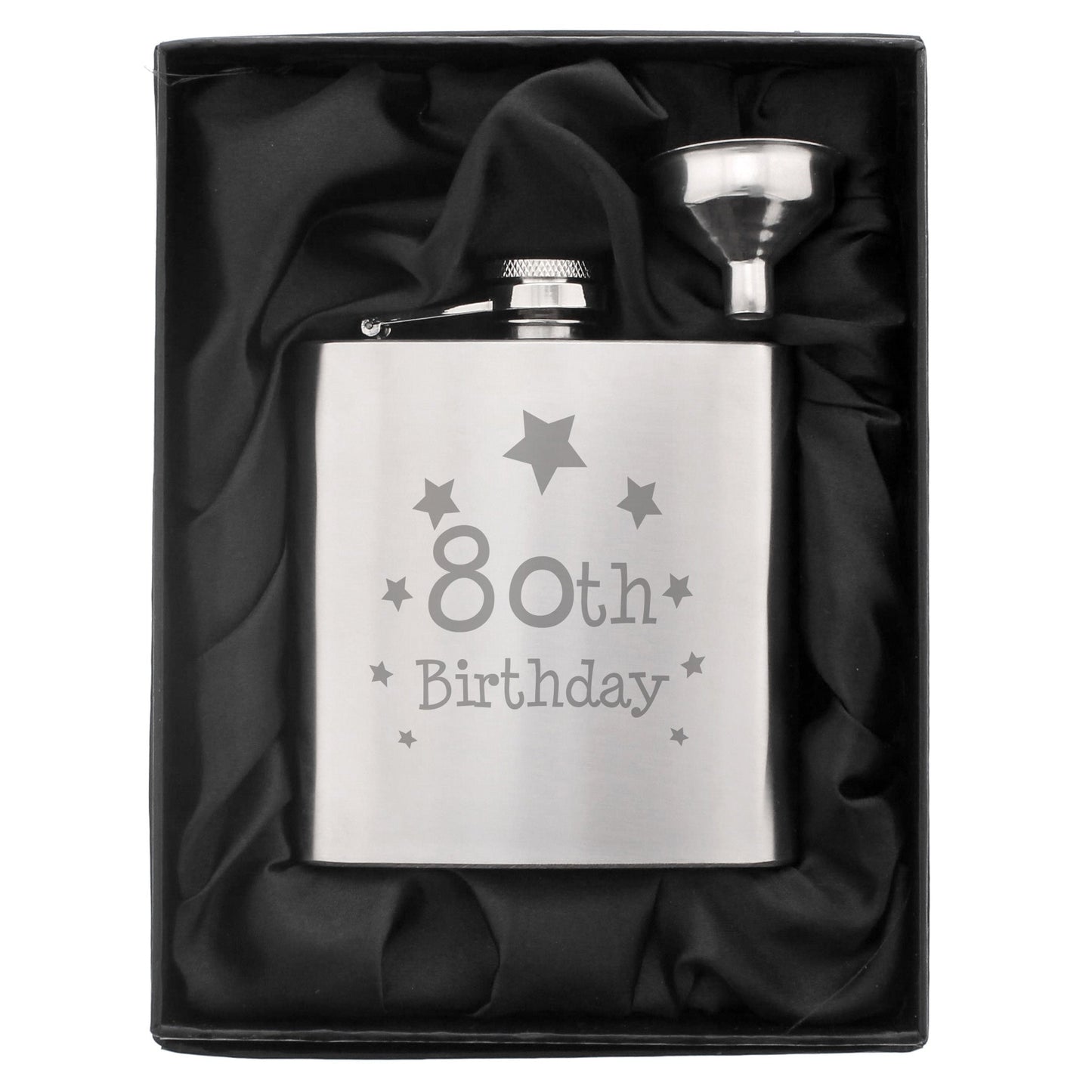 80th Birthday Hip Flask: 2 - Hip Flasks By Gift Moments