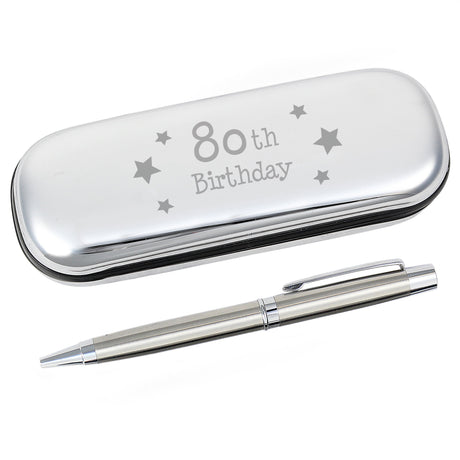 80th Birthday Pen & Box: 2 - Pens & Pencils By Gift Moments