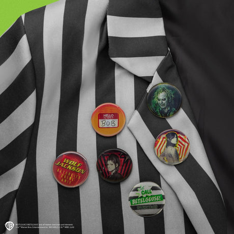 Set of 6 Beetlejuice Lenticular Badges - Shop Badges At Gift Moments - 1