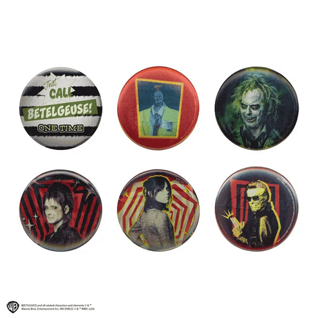 Set of 6 Beetlejuice Lenticular Badges - Shop Badges At Gift Moments - 2