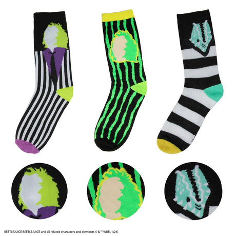 Set of 3 Beetlejuice Socks - Shop Clothing At Gift Moments - 1