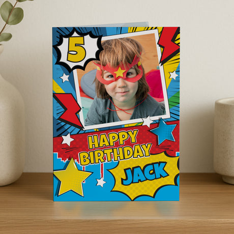 Personalised Photo Upload Superhero Birthday Card - Shop Greeting Cards At Gift Moments - 1