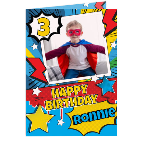 Personalised Photo Upload Superhero Birthday Card - Shop Greeting Cards At Gift Moments - 5