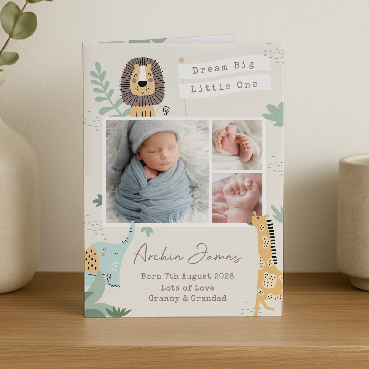 Personalised Photo Upload Safari New Baby Card - Shop Greeting Cards At Gift Moments - 1