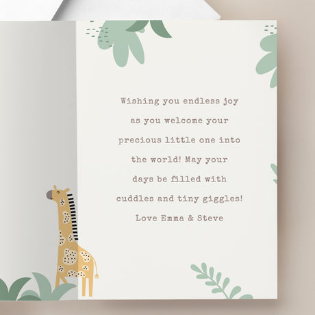 Personalised Photo Upload Safari New Baby Card - Shop Greeting Cards At Gift Moments - 3