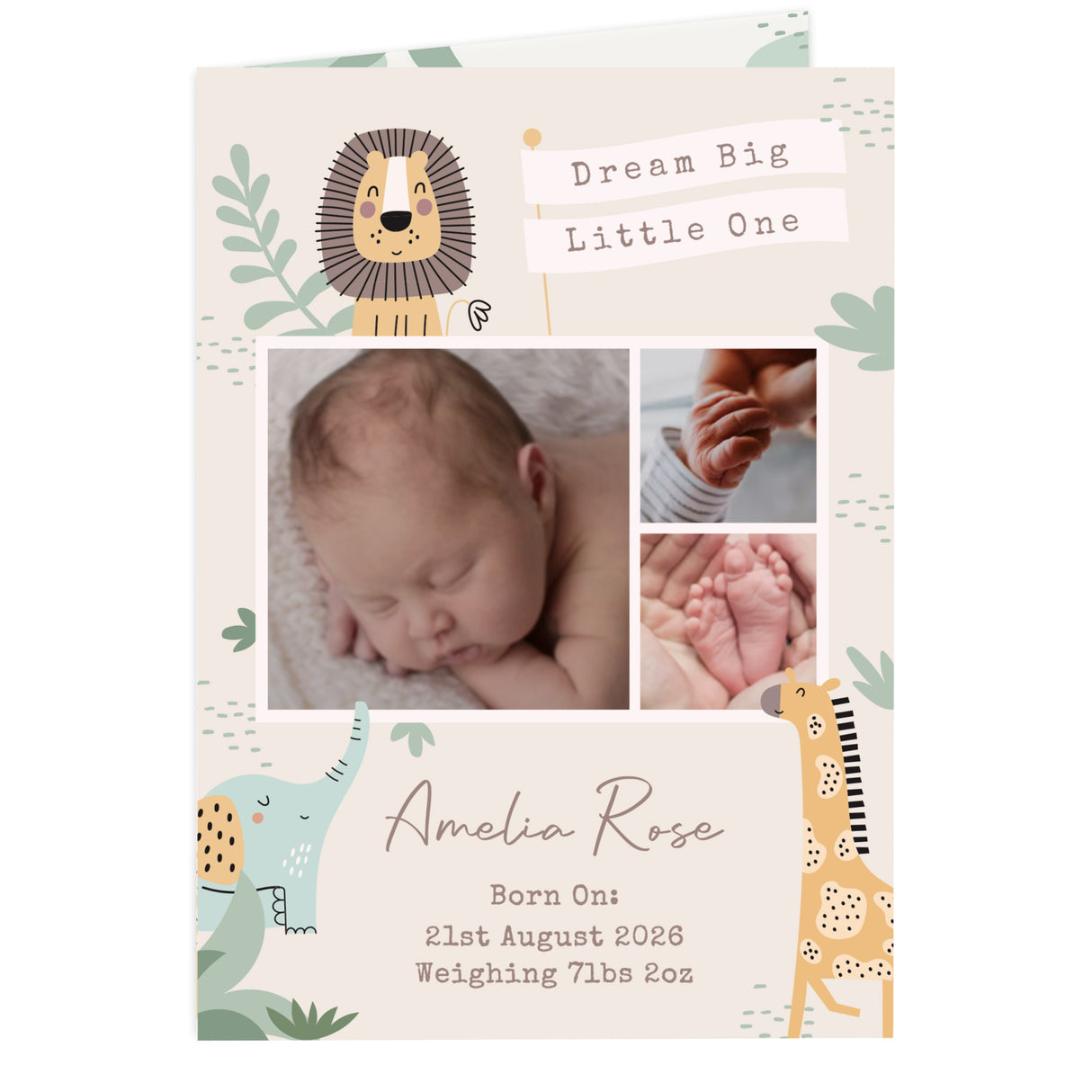 Personalised Photo Upload Safari New Baby Card - Shop Greeting Cards At Gift Moments - 5