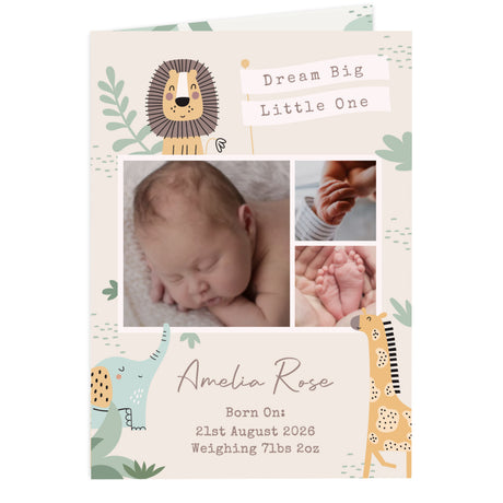 Personalised Photo Upload Safari New Baby Card - Shop Greeting Cards At Gift Moments - 5