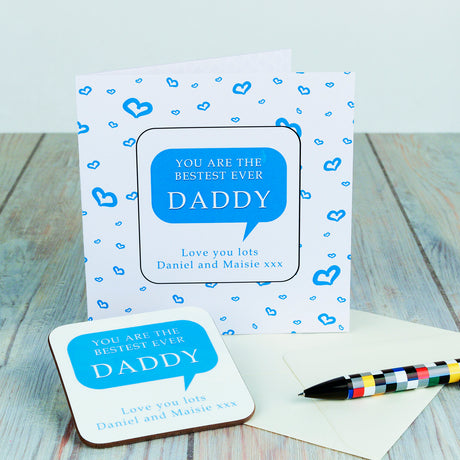 Personalised Bestest Mummy / Daddy Coaster Card