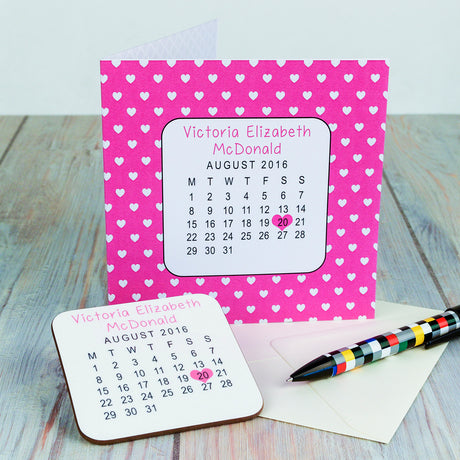 Personalised New Baby Date Coaster Card