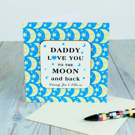 Personalised Moon & Back Coaster Card
