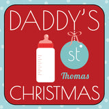 Personalised Daddy's 1st Christmas Coaster Card
