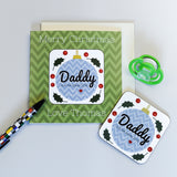 Personalised Daddy Our 1st Christmas Coaster Card