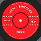 Personalised Happy Birthday Record Coaster Card
