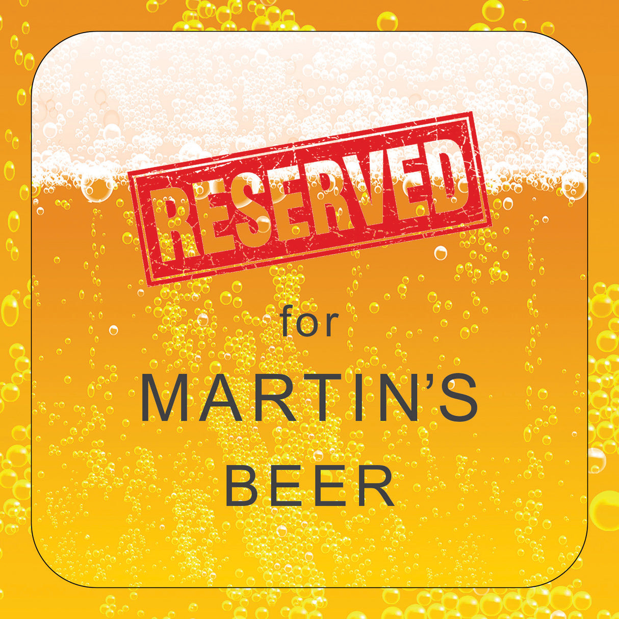 Personalised Reserved Beer Coaster Card