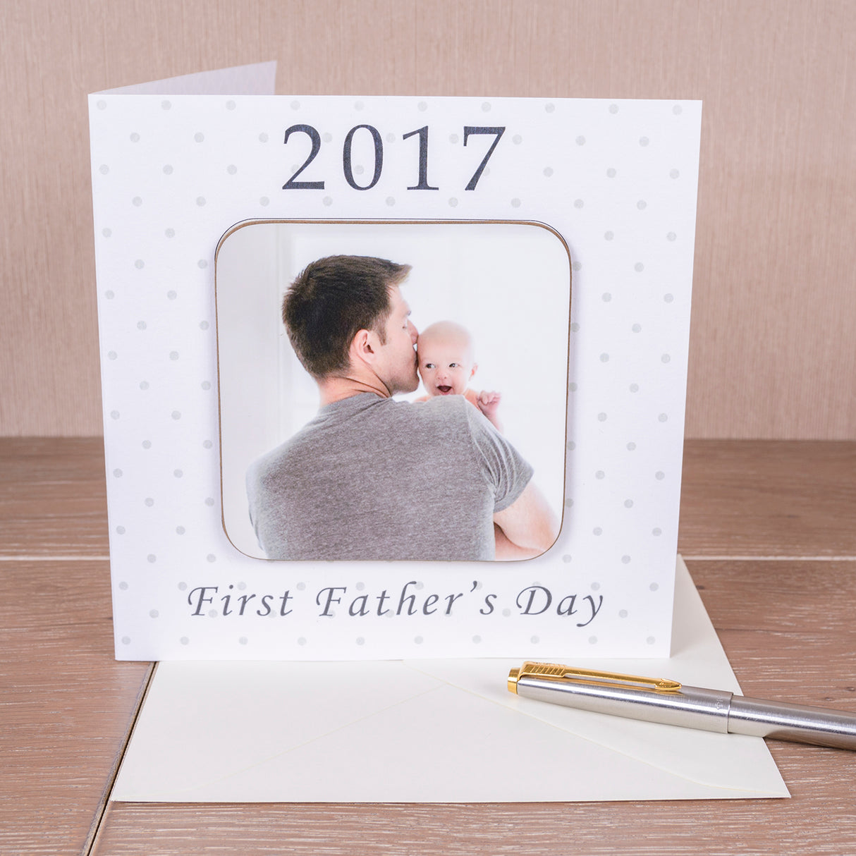 Personalised First Fathers Day Photo Coaster Card