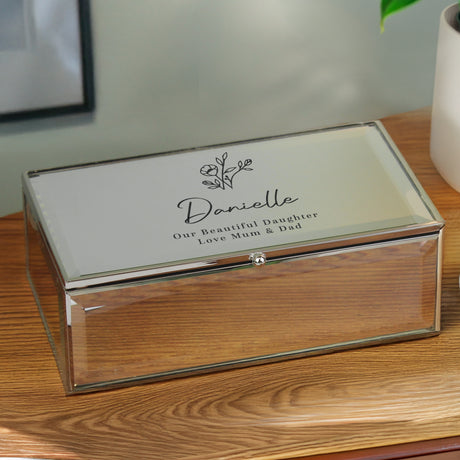 Personalised Floral Mirrored Jewellery Box - Shop At Gift Moments - 1