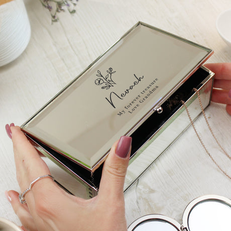 Personalised Floral Mirrored Jewellery Box - Shop At Gift Moments - 2