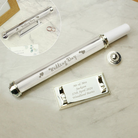 Personalised Wedding Day Silver Plated Certificate Holder