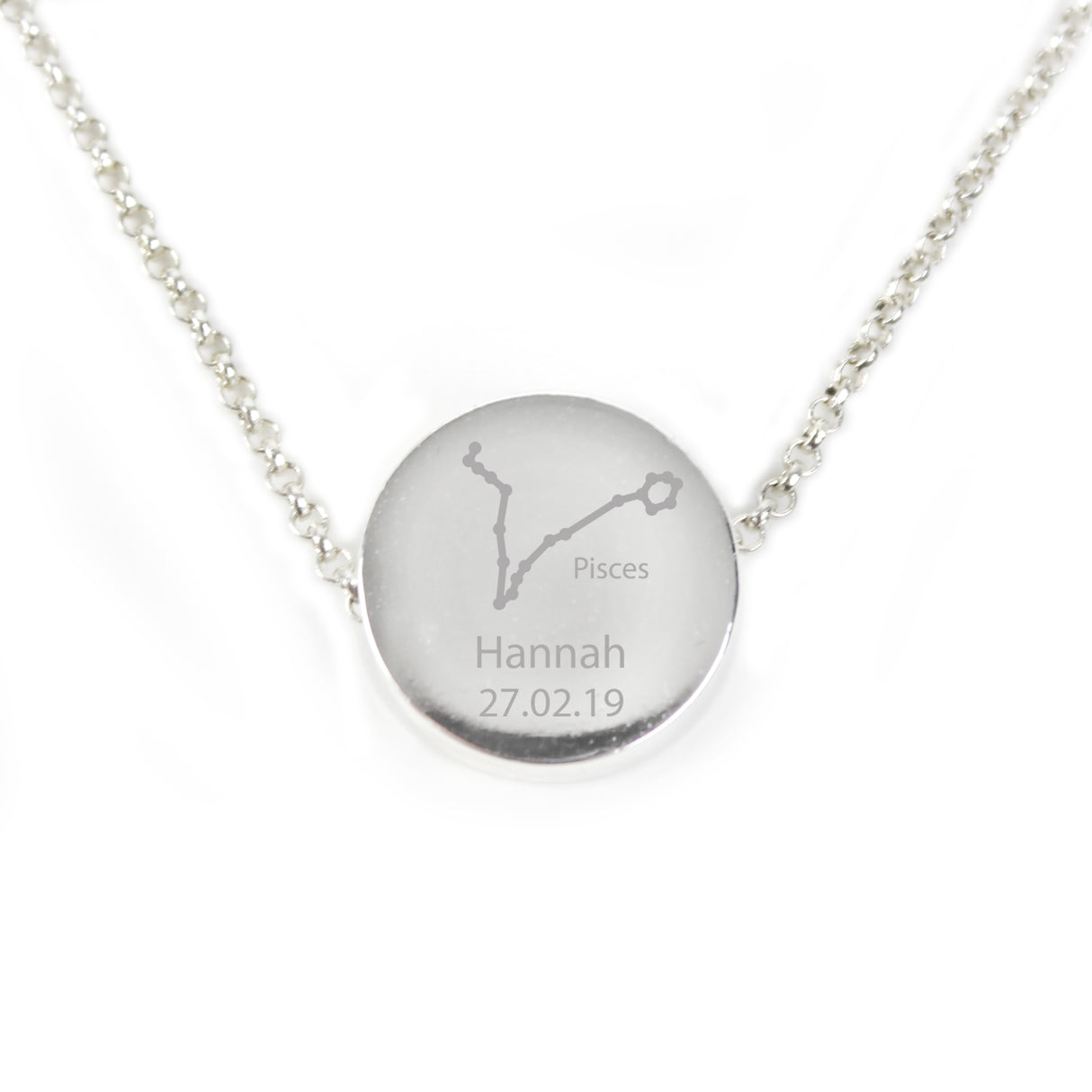 Personalised Pisces Zodiac Star Sign Necklace (Feb 19th - Mar 20th)