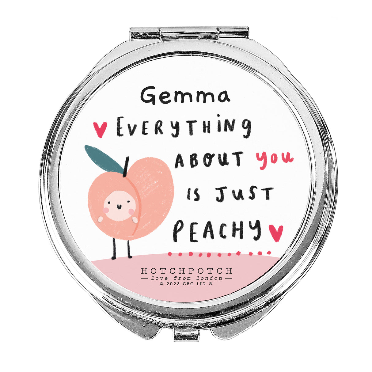 Personalised Hotchpotch Peachy Compact Mirror