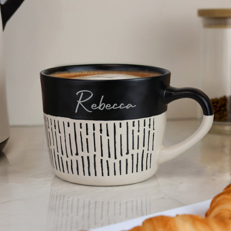 Personalised Black Dipped Dash Ceramic Mug - Shop At Gift Moments - 1