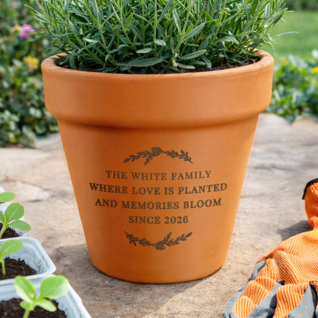 Personalised Free Text Terracotta Plant Pot - Shop Pots & Planters At Gift Moments - 1