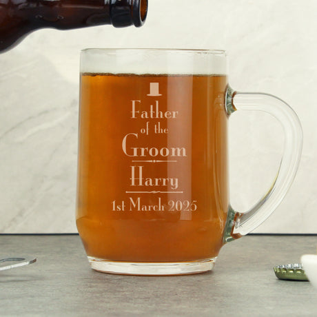 Personalised Decorative Wedding Father of the Groom Tankard