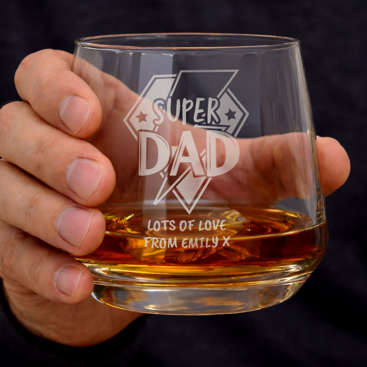 Personalised Super Dad Tumbler Glass