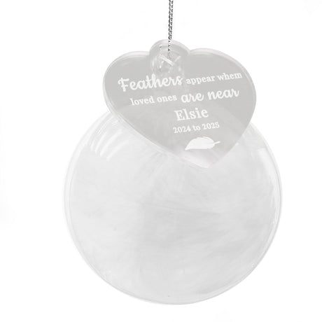 Personalised White Memorial Feather Bauble - Shop At Gift Moments - 4