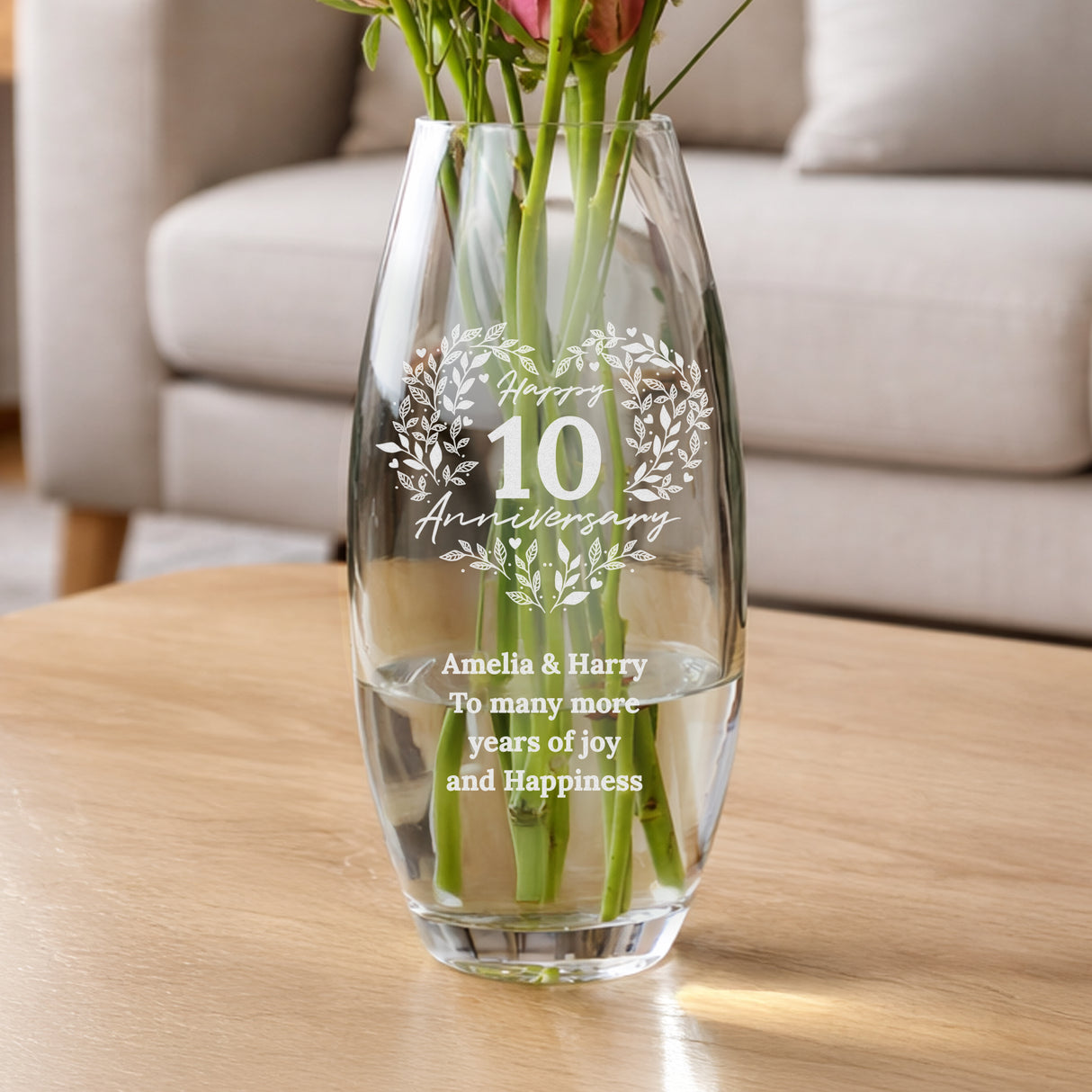 Personalised Anniversary Wreath Bullet Vase - Shop Vases At Gift Moments - 1