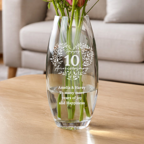 Personalised Anniversary Wreath Bullet Vase - Shop Vases At Gift Moments - 1