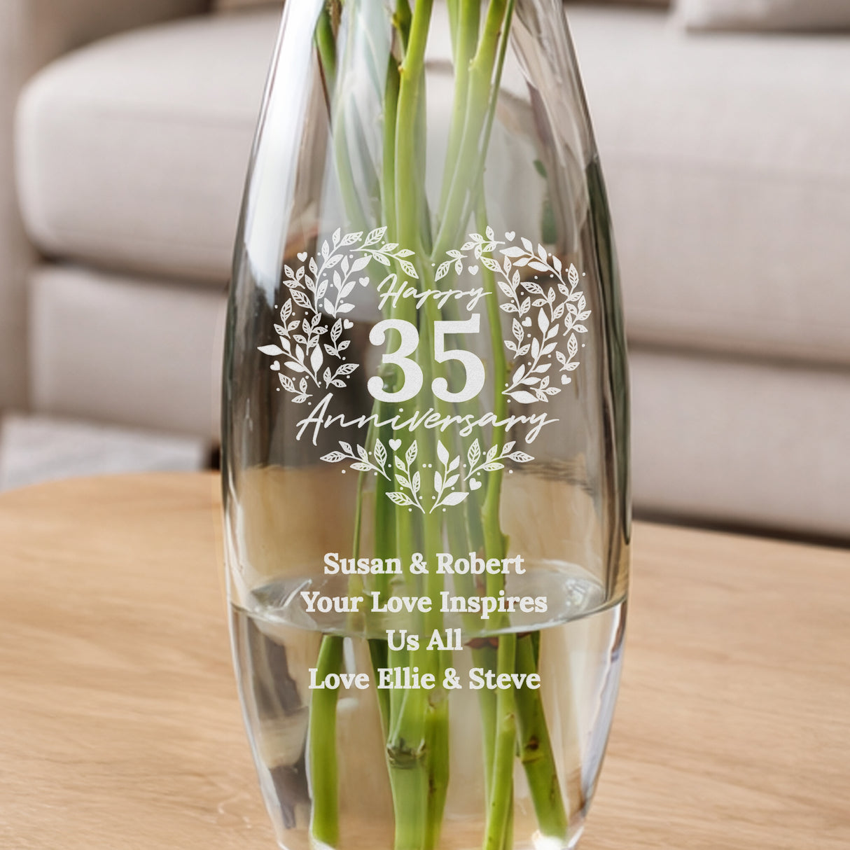 Personalised Anniversary Wreath Bullet Vase - Shop Vases At Gift Moments - 2