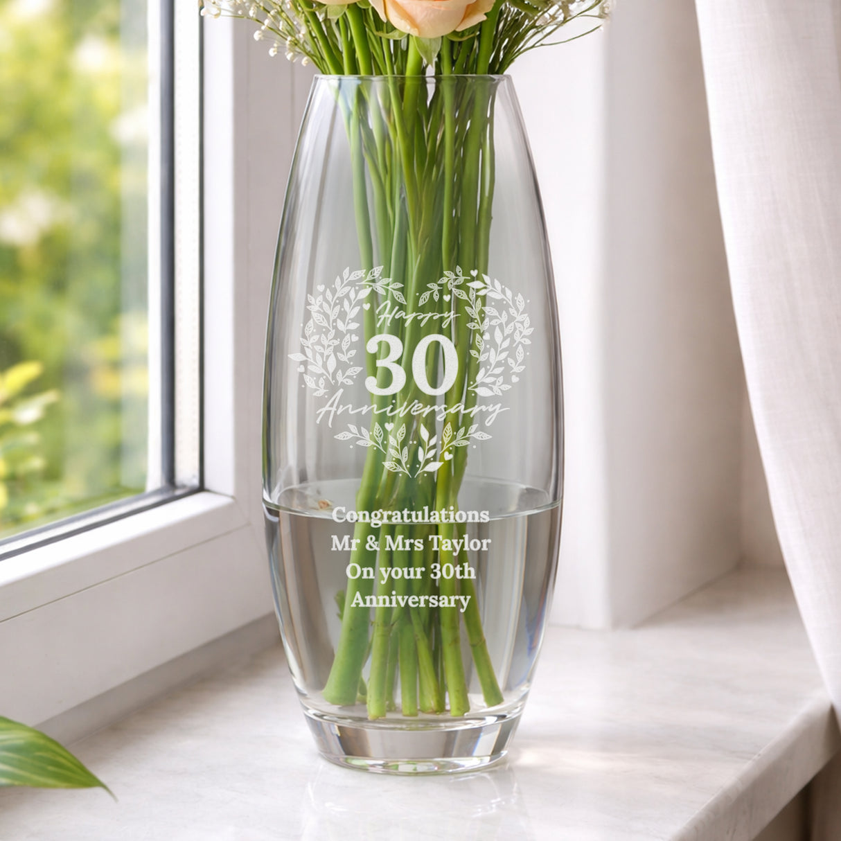 Personalised Anniversary Wreath Bullet Vase - Shop Vases At Gift Moments - 3