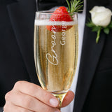 Personalised Groom Elegant Flute Glass