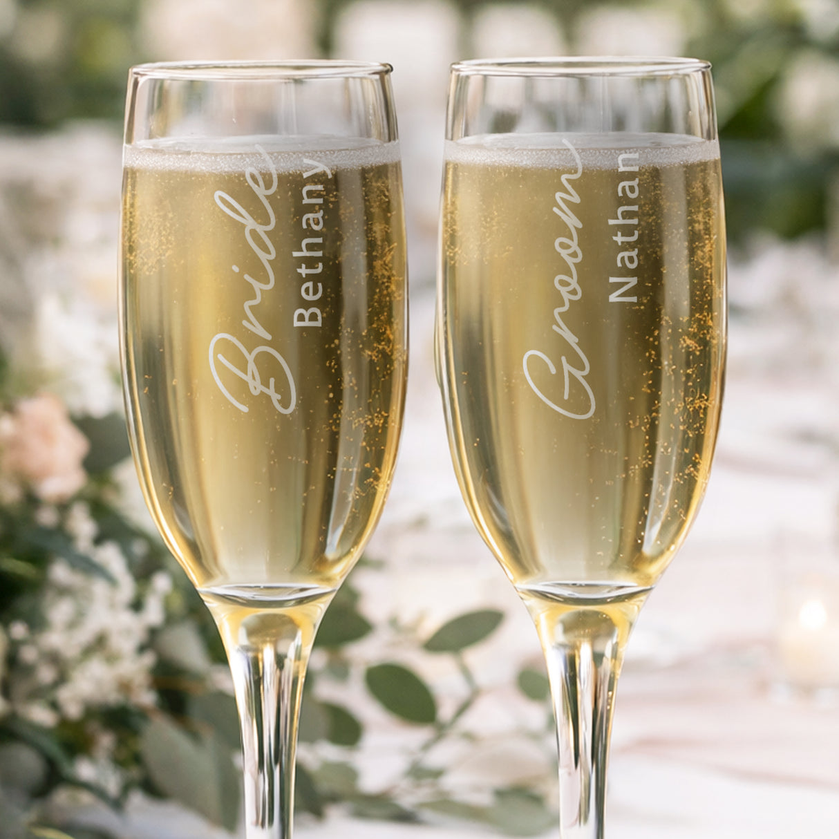 Personalised Groom Elegant Flute Glass