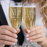 Personalised Mr & Mrs Pair of Flute Glasses