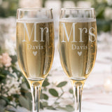 Personalised Mr & Mrs Pair of Flute Glasses